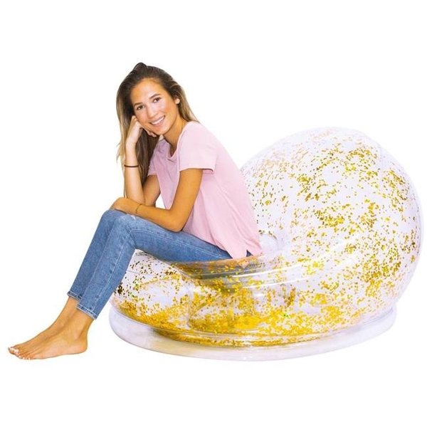 Air Candy Air Candy AC3020GG Glitter Inflatable Chair; Gold AC3020GG